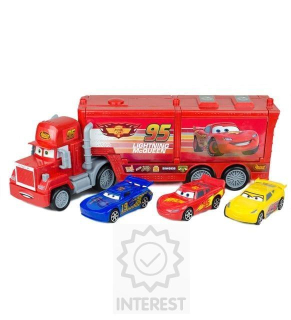 Cars - Transportér Mack nákladní kamión 35cm + 3 auta..