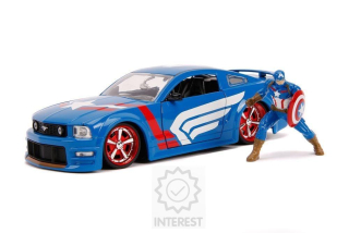 Ford Mustang GT s figurkou Captain America 1:24. Jata Toys - (K72197)