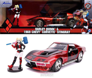 Harley Quinn 1969 Chevy Corvette Stingray 1:24. Jada Toys - (K72201)