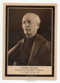 Pohlednice - Andrej Hlinka. (č.8)