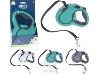 Samonavíjecí vodítko pro psy DOGS 8m, max 35kg - Tmavě šedé - (K42070)