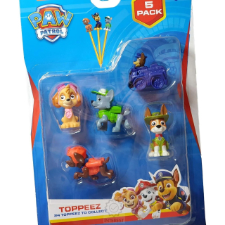 Sada 5 ks dekorativních figurek na tužku Paw Patrol.