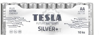 Tesla - SILVER Alkaline baterie AA (LR06, tužková, shrink) 10 ks.