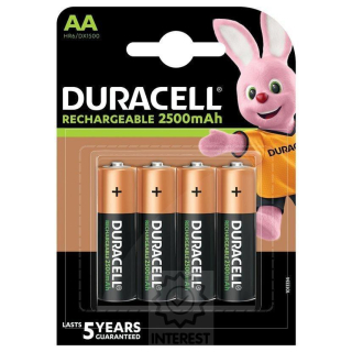 Nabíjecí baterie AA/HR6 2500mAh - DURACELL RECHARGEABLE, 4 ks (blistr)