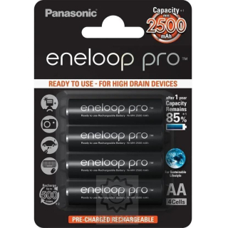 Nabíjecí baterie AA/HR6 2500mAh PANASONIC ENELOOP PRO, 4 ks (blistr)