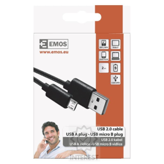 USB kabel 2.0 A/M - micro B/M 2m černý.