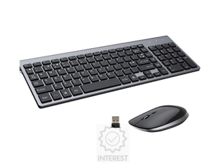 Bezdrátová klávesnice a myš FENIFOX, 2,4G USB SLIM QWERTY UK - (č. 786