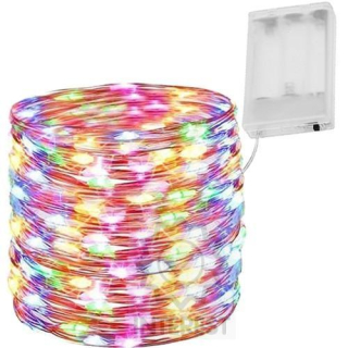 100 LED drátových žárovek - vícebarevné - na baterie.